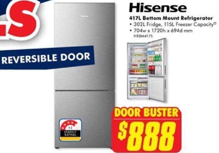 417L Bottom Mount Refrigerator offer at The Good Guys