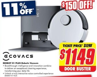 The Good Guys DEEBOT X1 PLUS Robotic Vacuum offer