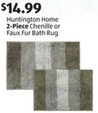 ALDI Huntington Home 2-Piece Chenille or Faux Fur Bath Rug offer