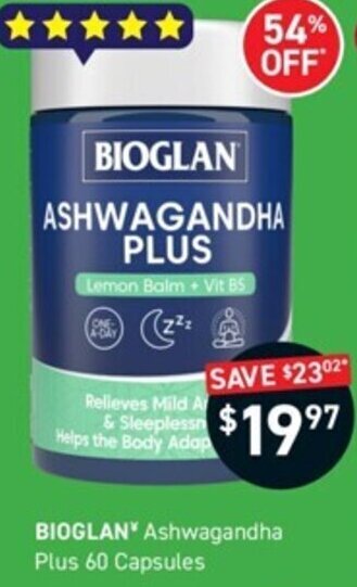 Chemist King BIOGLAN Ashwagandha Plus 60 Capsules offer