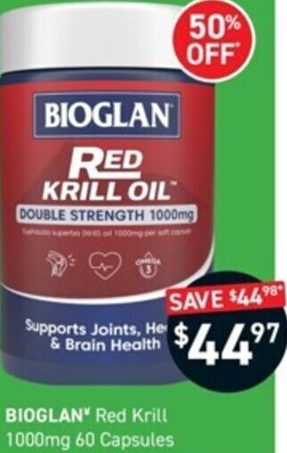 Chemist King BIOGLAN Red Krill 1000mg 60 Capsules offer