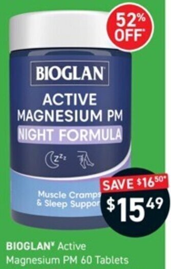 Chemist King BIOGLAN Active Magnesium PM 60 Tablets offer