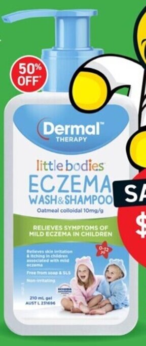 Chemist King DERMAL THERAPY Little Bodies Eczema Wash & Shampoo 210ml offer