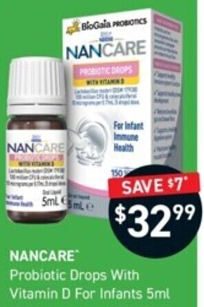 NANCARE Probiotic Drops With Vitamin D For Infants 5ml