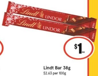 IGA Lindt Bar 38g offer