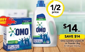 Drakes Omo Laundry Liquid 2lt or Powder 2kg offer