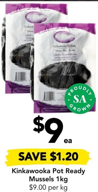 Kinkawooka Pot Ready Mussels 1kg