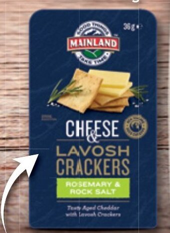 Mainland Cheese & Crackers 50g, Cheese & Lavosh Crackers 36g or Cheese & Artisan Crackers 38g