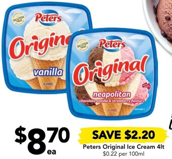 Drakes Peters Original Ice Cream 4lt offer