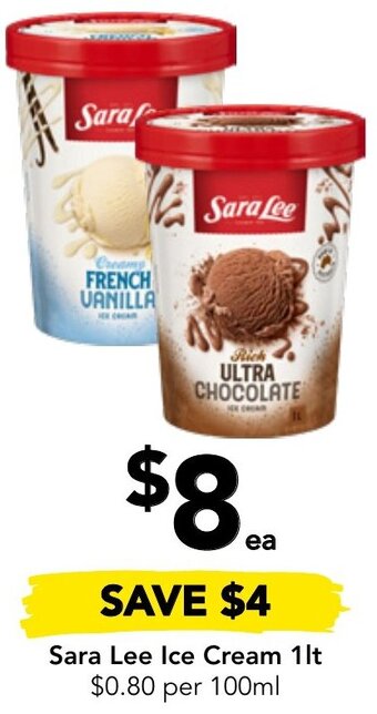 Drakes Sara Lee Ice Cream 1lt offer