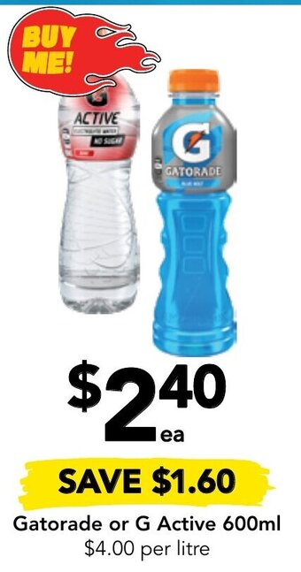 Drakes Gatorade or G Active 600ml offer