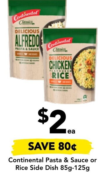 Drakes Continental Pasta & Sauce or Rice Side Dish 85g-125g offer