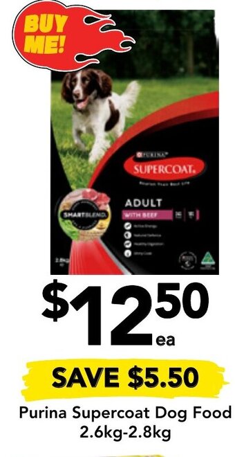 Drakes Purina Supercoat Dog Food 2.6kg-2.8kg offer