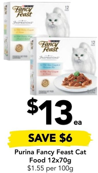 Drakes Purina Fancy Feast Cat Food 12x70g offer