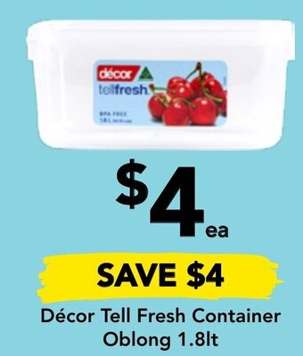 Drakes Décor Tell Fresh Container Oblong 1.8lt offer