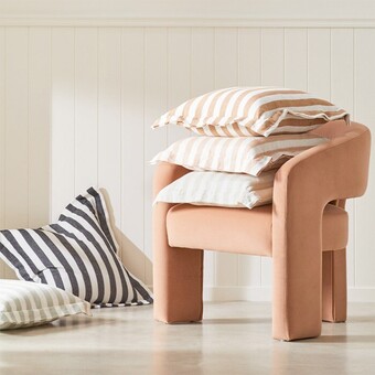 Pillow Talk Frankie stripe feather square cushion by habitat offer