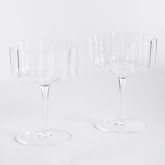 Pillow Talk Lucy clear cocktail coupe crystal glass set of 2 by m.u.s.e offer