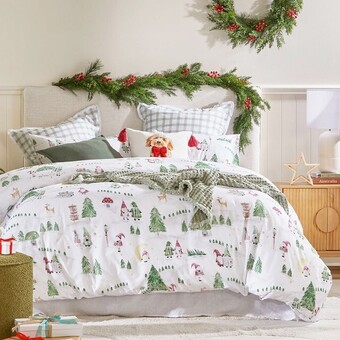 Pillow Talk Gnome sweet gnome christmas quilt cover set by habitat offer