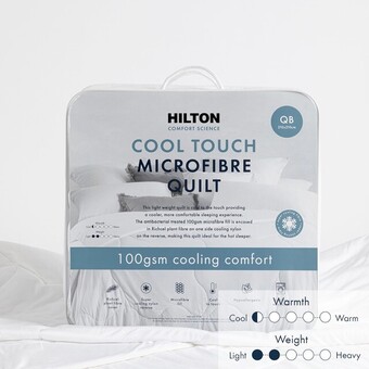Pillow Talk Comfort science cool touch 100gsm microfibre quilt by hilton offer
