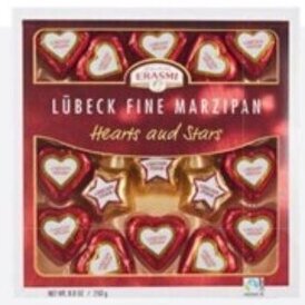 ALDI E Erasmi Lübeck Fine Marzipan Hearts and Stars 250g offer