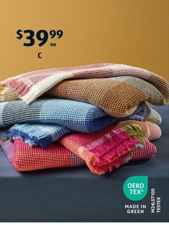 ALDI C Cotton Waffle Blanket offer