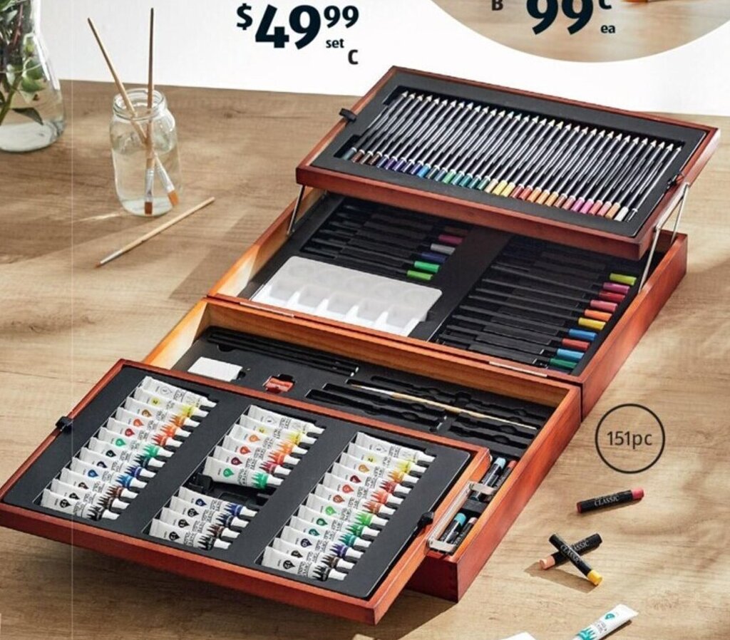 C Wooden Art Box Set offer at ALDI
