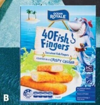 ALDI B Ocean Royale Fish Fingers 40pk/1kg offer