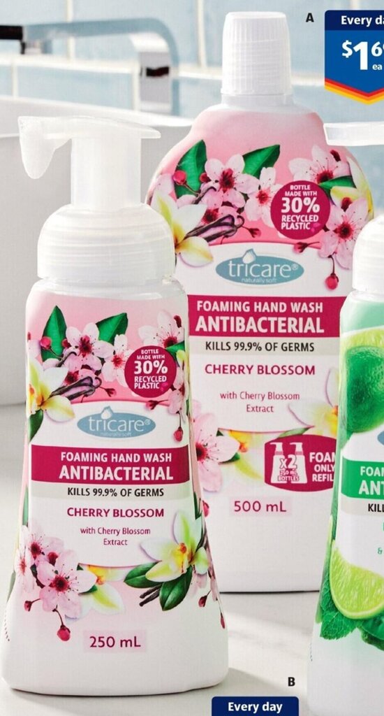 A Tricare Antibacterial Foaming Hand Wash Refill 500ml offer at ALDI