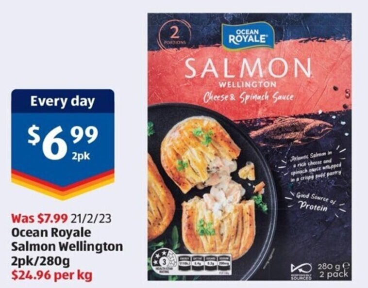 Ocean Royale Salmon Wellington 2pk/280g offer at ALDI