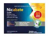 Pharmacy Direct Nicabate Quit Smoking Gum Extra Fresh Mint 4mg 200 Pieces offer