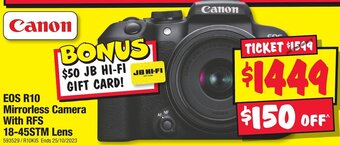 JB Hi-Fi EOS R10 Mirrorless Camera With RFS 18-45STM Lens offer