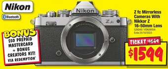 JB Hi-Fi Z fc Mirrorless Cameras With Nikkor Z 16-50mm Lens offer