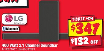 JB Hi-Fi 400 Watt 2.1 Channel Soundbar offer