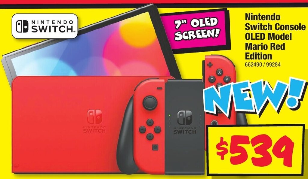 Nintendo Switch Console OLED Model Mario Red Edition offer at JB HiFi