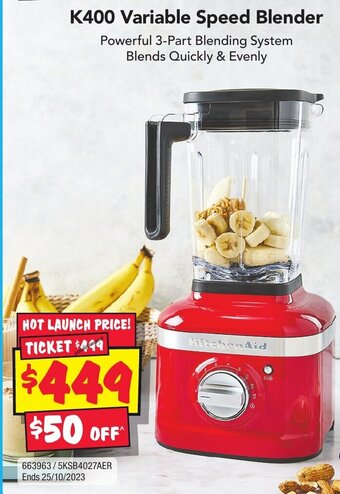 JB Hi-Fi K400 Variable Speed Blender offer