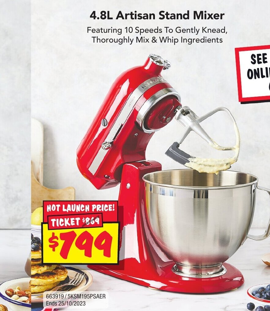 4.8L Artisan Stand Mixer offer at JB HiFi