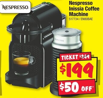 JB Hi-Fi Nespresso Inissia Coffee Machine offer