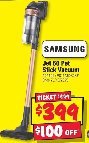 JB Hi-Fi Jet 60 Pet Stick Vacuum offer