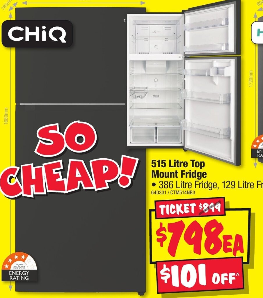 515 Litre Top Mount Fridge offer at JB HiFi
