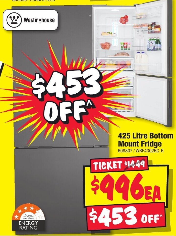 425 Litre Bottom Mount Fridge offer at JB HiFi
