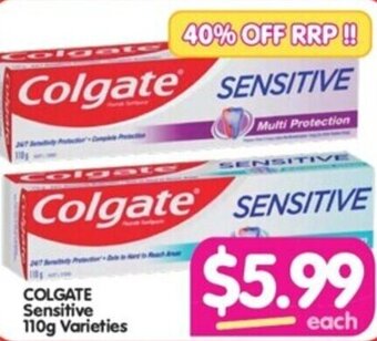 Your Discount Chemist COLGATE Sensitive 110g Varieties offer