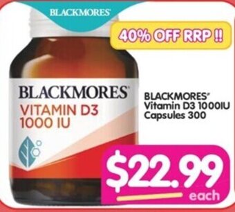 BLACKMORES Vitamin D3 1000IU Capsules 300