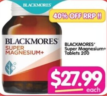 Your Discount Chemist BLACKMORES Super Magnesium+ Tablets 200 offer