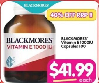 Your Discount Chemist BLACKMORES Vitamin E 1000IU Capsules 100 offer