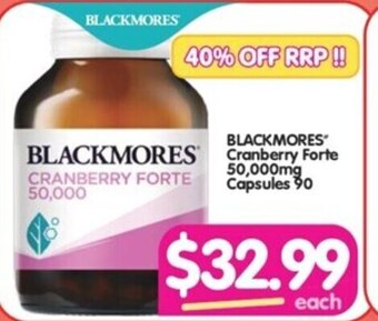 Your Discount Chemist BLACKMORES” Cranberry Forte 50,000mg Capsules 90 offer