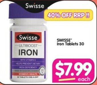 Your Discount Chemist SWISSE Iron Tablets 30 offer