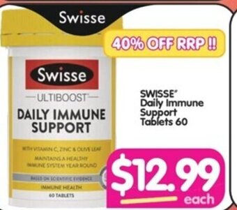 Your Discount Chemist SWISSE Daily Immune Support Tablets 60 offer