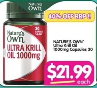 Your Discount Chemist NATURE'S OWN Ultra Krill Oil 1000mg Capsules 30 offer