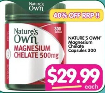 Your Discount Chemist NATURE'S OWN" Magnesium Chelate Capsules 300 offer