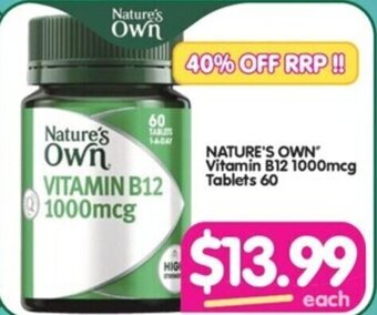 Your Discount Chemist NATURE'S OWN Vitamin B12 1000mcg Tablets 60 offer